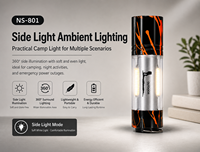 Lampe torche LED rechargeable USB Type-C étanche IP55 avec laser, construction en ABS et aluminium, lumière puissante pour le camping