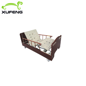 Cama de Hospital Manual de Doble Manivela Xufeng con Mesa Reclinable, Cama Médica de Plástico y Acero Beige 8024 - Product Image 2