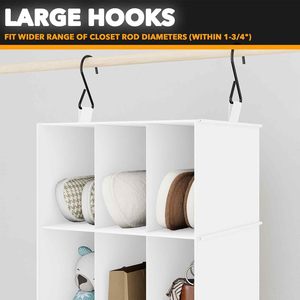 1 Pack Hanging Closet Organizer 24 Compartments Shoe Storage <b>Shelf</b> For Bedroom Wardrobe Neatening Non Woven Fabric - Product Image 5