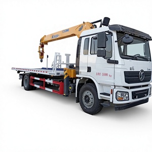 شاحنة سحب مسطحة جديدة من شاكمان بمحرك ديزل وقوة 245 حصان مع رافعة مستقيمة بحمولة 8 أطنان للإنقاذ على الطرق، بيع مباشر من المصنع - Product Image 3