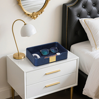 Plateau décoratif en cuir PU de style nordique, organisateur de bureau, porte-clés, bol de rangement pour entrée, pour la maison et le bureau