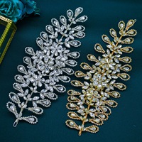 Appliques en strass cristal argenté et doré, motifs floraux pour la décoration de robes