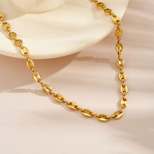 Bulk Luxury Fashion Chain Necklace 316L Stainless Steel 14k 18k Pvd Gold Plated Pig Nose Necklace for Women - Product Image 2