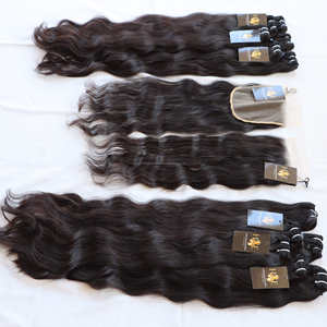 Faisceau de cheveux humains vierges indiens naturels de qualité 11a, tissage en lot de cheveux humains vierges vietnamiens avec fermeture - Product Image 2