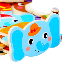 Ensemble de puzzles magnétiques en bois pour habiller les animaux, jeu de correspondance de personnages avec boîte de rangement, jouet éducatif précoce