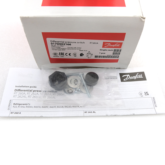 Original Danfoss Differential Pressure Switch 017D002166 for Accurate Pressure Monitoring in Refrigeration 017D004366
