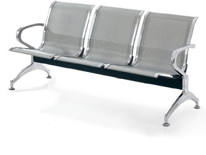 Banco de Espera Moderno de Acero Inoxidable para Hospitales y Aeropuertos, con 4 Asientos y Solución de Almacenamiento - Product Image 5