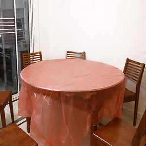 Vente directe d'usine, nappe jetable en plastique PE, nappe de table rectangulaire ou ronde pour mariage, pique-nique, nappe imperméable - Product Image 2