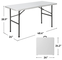 Table en plastique pliante populaire de 120cm avec une épaisseur de 4.5cm pour les événements en plein air