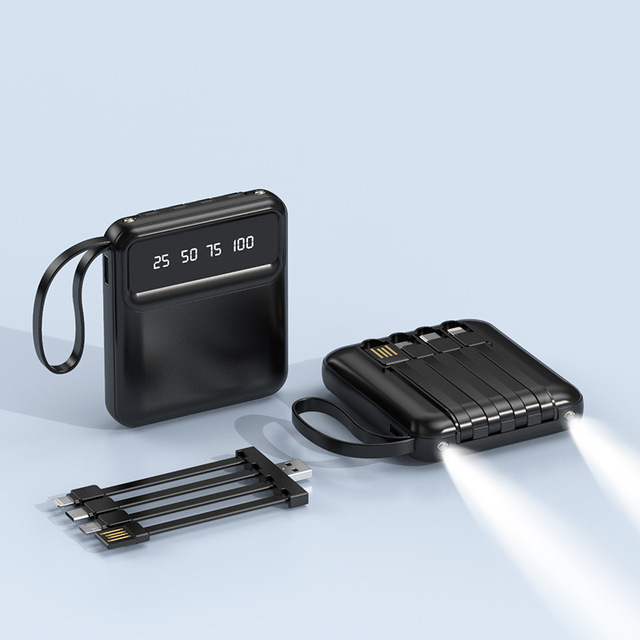 YKD HY-498 Custom Logo 20000mAh High Capacity Ultra Large Bank Fast Charging Built-In Micro USB Cable Type-C 5W Output-Quality