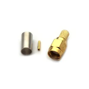 RP SMA Connector Goldplated RP SMA Plug Crimp Straight Crimp Connector for RG58