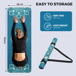 Tapis de yoga de voyage en daim antidérapant, tapis de fitness polyvalent avec surface anti-déchirure haute densité - Product Image 2
