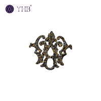Strass en verre thermofusible en gros, motifs lettres thermocollants pour vêtements DIY