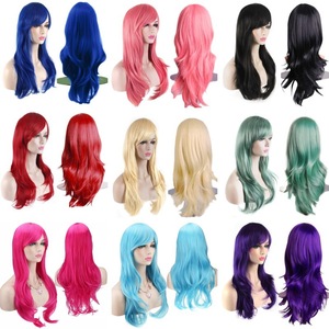 วิกผมคอสเพลย์ฐานใยทนความร้อนสูง70ซม. สำหรับผู้หญิงผมหยิกยาวหน้าม้าทนความร้อนเรีมี่ฮิวแมน130% <span class=keywords><strong>เขียว</strong></span>มิ้นท์ดิบ - Product Image 3