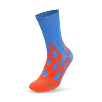 Chaussettes de sport tendance personnalisées à motif flamme, antibactériennes, respirantes, pour exercices en extérieur, en laine mérinos, avec logo sur le bas – Vente chaude
