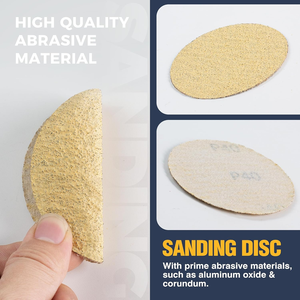 <strong>3</strong> Inch <strong>Hook</strong> <strong>Loop</strong> Sanding Discs for Orbital Sander 40-180 Grits Sandpaper for Woodworking &amp; Automotive Metal Stone Application - Product Image 3