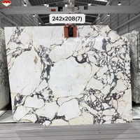 Lembaran Marmer Calacatta Viola Violet Calcite, Batu Alam Poles Tahan Lama Tersedia untuk Hotel Apartemen Desain Modern