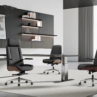 Fauteuil de bureau de direction de luxe en gros, en cuir synthétique, ergonomique, en maille, moderne, pivotant, réglable en hauteur, base chromée 3D