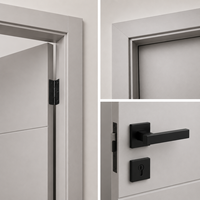 Porte intérieure en composite polymère résistant à l'humidité avec cadre et quincaillerie pour hôtel, appartement, salle de bain