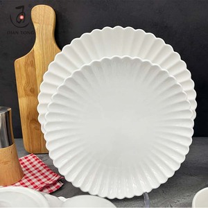 <span class=keywords><strong>Vajilla</strong></span> Comercial de Porcelana <span class=keywords><strong>para</strong></span> Hotel y Restaurante, Platos y Tazones de Cerámica Personalizados con Borde Festoneado de 6/12 Pulgadas - Product Image 4