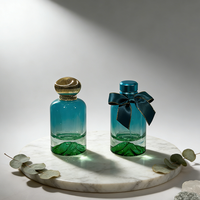 Botol Parfum Mewah Kaca Silinder Kosong 100ml Unik dengan Warna Ungu Kustom dan Kemasan Kotak