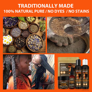 Huile d'<span class=keywords><strong>ail</strong></span> pour la croissance des cheveux personnalisée Huile Chebe pour la perte de cheveux des fourmis Ensemble de shampoing et après-shampooing naturel pur Karkar Chebe 100ML - Product Image 3