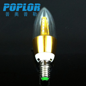 Bombilla LED Poplor tipo vela, 5W, E14, base de aluminio, fuente de luz de cristal de alto brillo - Product Image 2