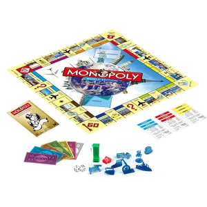 Pemasok permainan papan kustom permainan papan Monopoli OEM/ODM papan permainan cetak untuk edukasi anak-anak