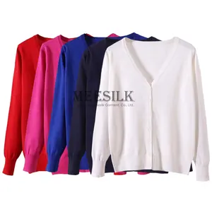 Autunno inverno <span class=keywords><strong>Cardigan</strong></span> donna maglioni donna con bottone <span class=keywords><strong>nero</strong></span> bianco maglione scollo a V manica lunga donna <span class=keywords><strong>Cardigan</strong></span> lavorato a maglia sottile - Product Image 1