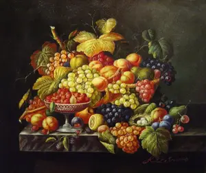 Dipinti a mano classici di alta qualità fatti a mano su tela decorazione della cucina <span class=keywords><strong>sala</strong></span> da pranzo frutta natura morta dipinti - Product Image 1