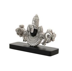 Sculpture Métallique Moderne Antique pour Temple Domestique, Visage de Lord Balaji Poli et Plaqué Argent, Impression Numérique 3D avec Détails Intricats - Product Image 3