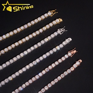 สินค้าขายดีจากคลังสินค้าในสหรัฐอเมริกา สร้อยเทนนิสฮิปฮอปชุบทองคำขาว 925 ประดับเพชร GRA มอยส์ซาไนต์ ระยิบระยับ - Product Image 4