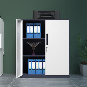 Archivador de hierro para oficina blanco moderno, gabinete de datos bajos, desmontaje, casillero de borde fino estrecho, archivador, taller de Metal - Product Image 4