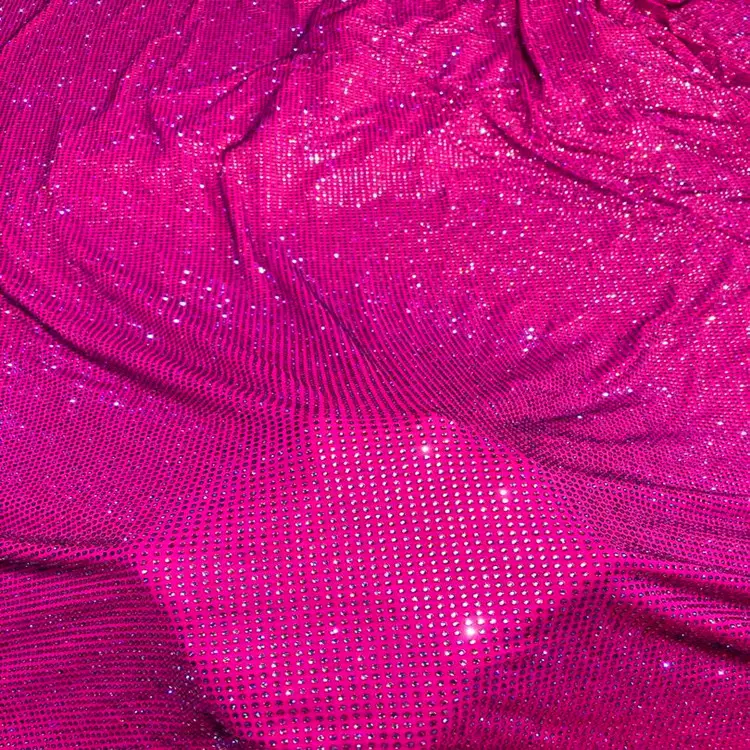 الفاخرة AB الملونة حجارة بلورية الراين تمتد النسيج شبكة تول لفستان السهرة