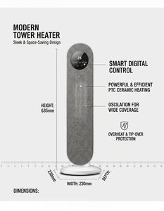 Termostato Digital Inteligente de 2000W con Control de Temporizador de 12 Horas, Pantalla LED, Calentador PTC Portátil de Calentamiento Rápido para el Hogar, con Certificaciones CE/ROHS/ETL/LFGB - Product Image 4