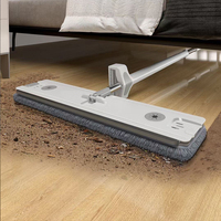 Serpillère plate mains libres rotative à 360 degrés en microfibre avec long manche pour sols en bois et carrelage domestique