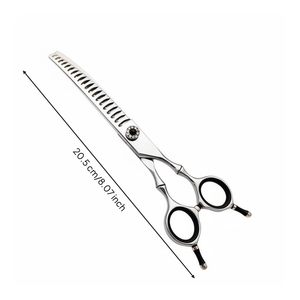 Professional Piano Teeth Curved Chunker for Dog Scissors Japan 440C Pet Grooming Scissors Traceless <b>Thinning</b> Pet Scissors Shears - Product Image 2