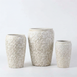 सस्ती कीमत आधुनिक सजावटी भ्रूण डिजाइन गार्डन लिविंग रूम हाथीरी सफेद बड़े फूल बड vase - Product Image 2