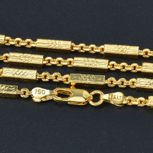 Collar de Cadena de Eslabones Chapado en Oro de 18K de Latón de Moda Zeadear, Modelo SY-N0223, para Unisex, Aniversario - Product Image 3