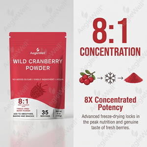 Poudre de canneberge sauvage AegleWell 5oz (141g), lyophilisée, rapport 8:1, <span class=keywords><strong>sans</strong></span> sucre ajouté, poudre de canneberge végétalienne pour smoothies et pâtisseries - Product Image 4
