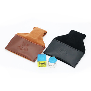 Porte-<span class=keywords><strong>craie</strong></span> de billard/snooker en cuir noir/marron de qualité supérieure - Product Image 1