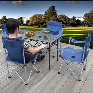 Table pliante d'extérieur en alliage d'aluminium, table de <span class=keywords><strong>camping</strong></span> portable pour pique-nique et repas <span class=keywords><strong>avec</strong></span> chaise - Product Image 6