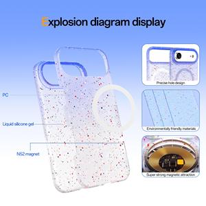 Protégez l'utilisation de la terre Recyclé GRS Gradient Liquide Silicone Couverture Magnétique Sans Fil Charge Téléphone Cas pour <span class=keywords><strong>iPhone</strong></span> 17 16 15 <span class=keywords><strong>14</strong></span> Pro Max - Product Image 5