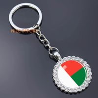 Porte-clés fleur en strass drapeau de la Grenade, très populaire, pour sac à dos, décoration de clés, breloque de portefeuille, souvenir de voyage