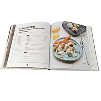 Mencetak Buku Masak Ramah Lingkungan dengan Kertas Offset, Jilid Hardcover dengan Jahitan Smythe, dan Pencetakan Flexografi.