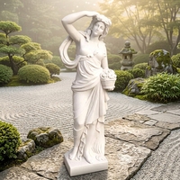 Patung Dewi Kelimpahan dari Marmer Putih Solid yang Dipesan Khusus, Seni Figuratif Neoklasik yang Dibuat dengan Tangan, Buatan Gereja, Pesanan Khusus, Global