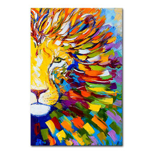 Mintura personnalisé grande toile Lion Animal <span class=keywords><strong>peinture</strong></span> à l'huile peinte à la main mur <span class=keywords><strong>Art</strong></span> affiche dessin animé pour chambre décor maison décorative - Product Image 1