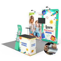 Nouveau produit : Stand d'exposition modulaire standard pliable 3x3 (10 pieds) en aluminium et tissu, portable pour salon professionnel