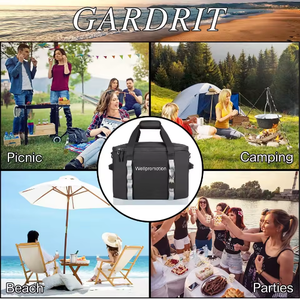 Custom Large Polyester Cooler Bag Collapsible 12-24 Can Insulated Backpack Lunch Cooler Tote Multi-Pockets Adult Thermal Bag - Product Image 4