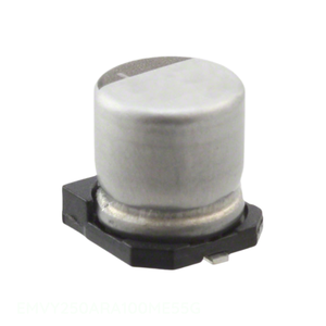 Condensador de Aluminio Original EMVY250ARA100ME55G de 10 uF, 20%, 25V, Montaje Superficial SMD - Product Image 1